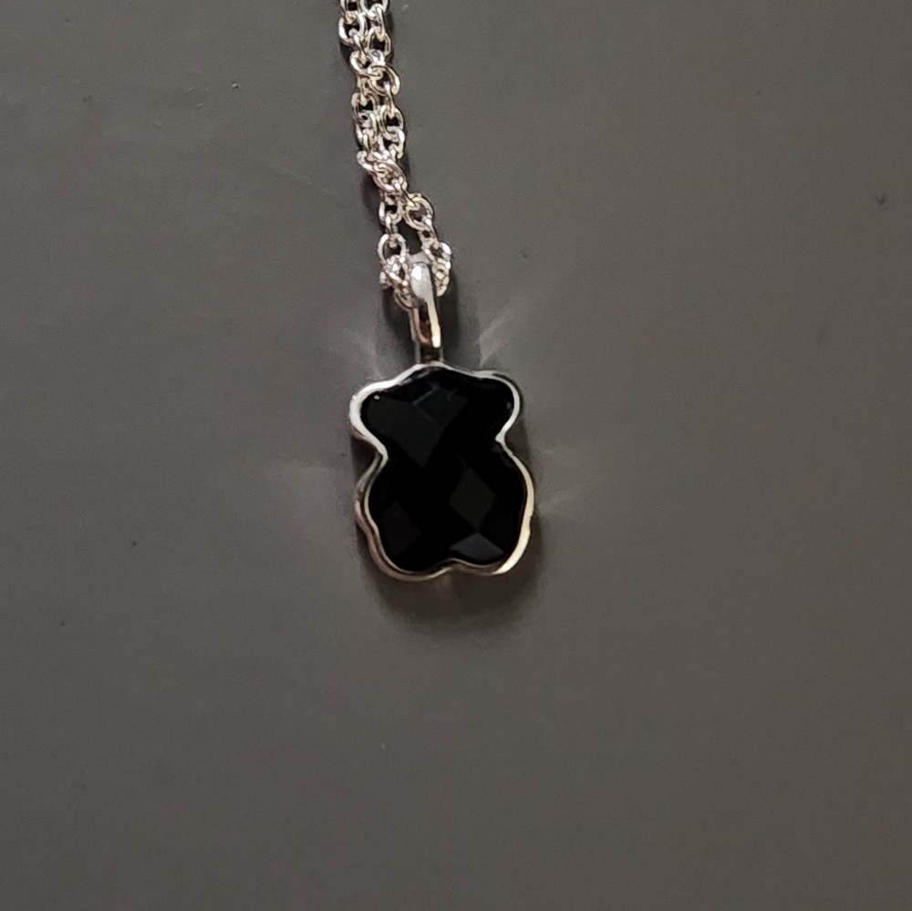 Elegant Black Tous Pendant Necklace